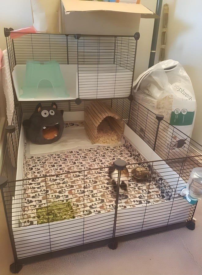 Whitecloud Transforming Homes Modular Pet Playpen for Small Animals Portable Metal Wire Cage Fence for Puppies Rabbits Guinea Enclosure Easy DIY Setup WGO-P05 Black - Image 5